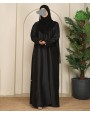 Bridal Rose Abaya - Black