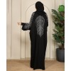 Leaf 3 Pc Set Abaya - Black