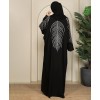 Leaf 3 Pc Set Abaya - Black