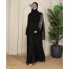 Leaf 3 Pc Set Abaya - Black