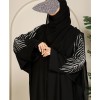 Leaf 3 Pc Set Abaya - Black