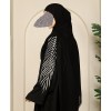 Leaf 3 Pc Set Abaya - Black