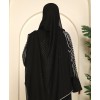 Leaf 3 Pc Set Abaya - Black