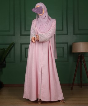 Lulu Linen Abaya - Pink