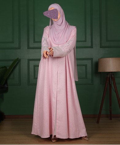 Lulu Linen Abaya - Pink