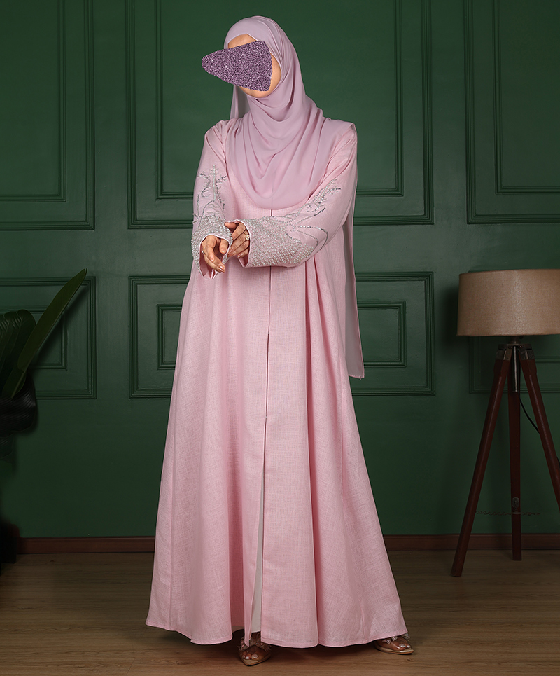Lulu Linen Abaya - Pink
