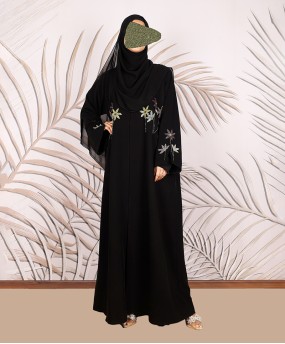 Multi Flower 3Pc Set Abaya