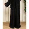 Organza Flower Abaya - Black