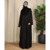 Organza Flower Abaya - Black