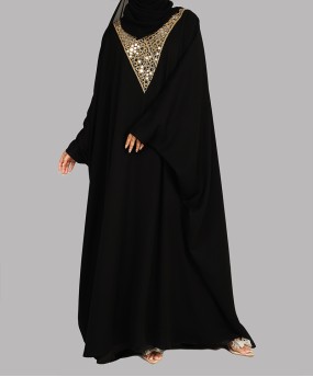 Abaya 3 Pc Set - Mirror Work