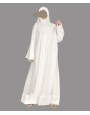 Net Abaya 4 Pc Set - White