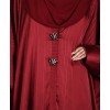 Bisht 4 Pc Set Abaya - Cherry Red
