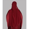 Bisht 4 Pc Set Abaya - Cherry Red