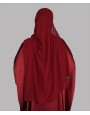 Bisht 4 Pc Set Abaya - Cherry Red