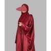 Bisht 4 Pc Set Abaya - Cherry Red