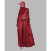 Bisht 4 Pc Set Abaya - Cherry Red