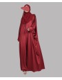 Bisht 4 Pc Set Abaya - Cherry Red