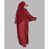 Bisht 4 Pc Set Abaya - Cherry Red