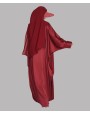 Bisht 4 Pc Set Abaya - Cherry Red