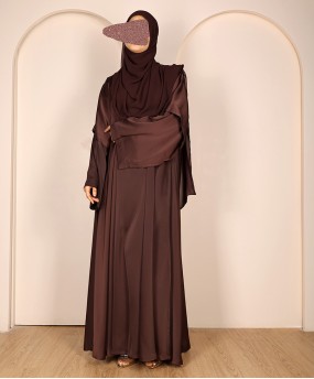 Abaya 3 Pc Set - Coco Brown