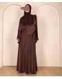 Abaya 3 Pc Set - Coco Brown