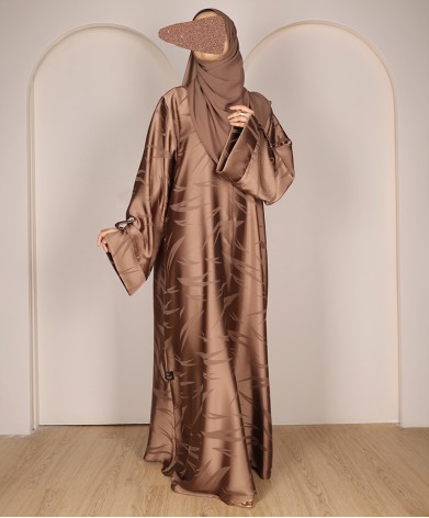 Abaya 3 Pc Set - Brown