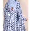 Polka 4 Pc Set Abaya - Powder Blue