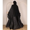 Abaya 3 Pc Set - Deep Black