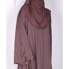 Metallic Stripe Abaya - Cocoa