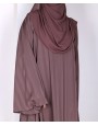 Metallic Stripe Abaya - Cocoa