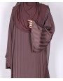 Metallic Stripe Abaya - Cocoa