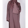 Metallic Stripe Abaya - Cocoa