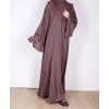 Metallic Stripe Abaya - Cocoa