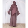 Metallic Stripe Abaya - Cocoa