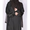 Metallic Stripe Abaya - Khakee