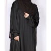 Metallic Stripe Abaya - Khakee