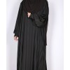 Metallic Stripe Abaya - Khakee