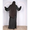 Metallic Stripe Abaya - Khakee