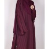 Metallic Stripe Abaya - Mulberry