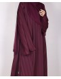 Metallic Stripe Abaya - Mulberry