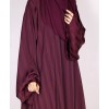 Metallic Stripe Abaya - Mulberry