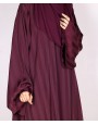 Metallic Stripe Abaya - Mulberry