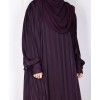 Metallic Stripe Abaya - Purple