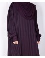 Metallic Stripe Abaya - Purple