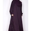 Metallic Stripe Abaya - Purple