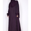 Metallic Stripe Abaya - Purple