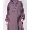 Metallic Stripe Abaya - Rose Mauve