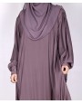 Metallic Stripe Abaya - Rose Mauve