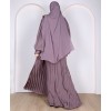 Metallic Stripe Abaya - Rose Mauve