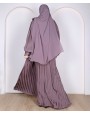 Metallic Stripe Abaya - Rose Mauve